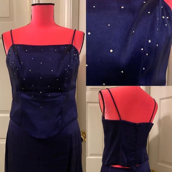 Two-piece vintage prom dress w/shawl - Picture 4 of 9
